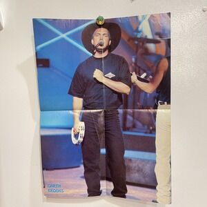 Vintage Country Music Magazine Poster George Strait Garth Brooks 2‎ Side 16x21